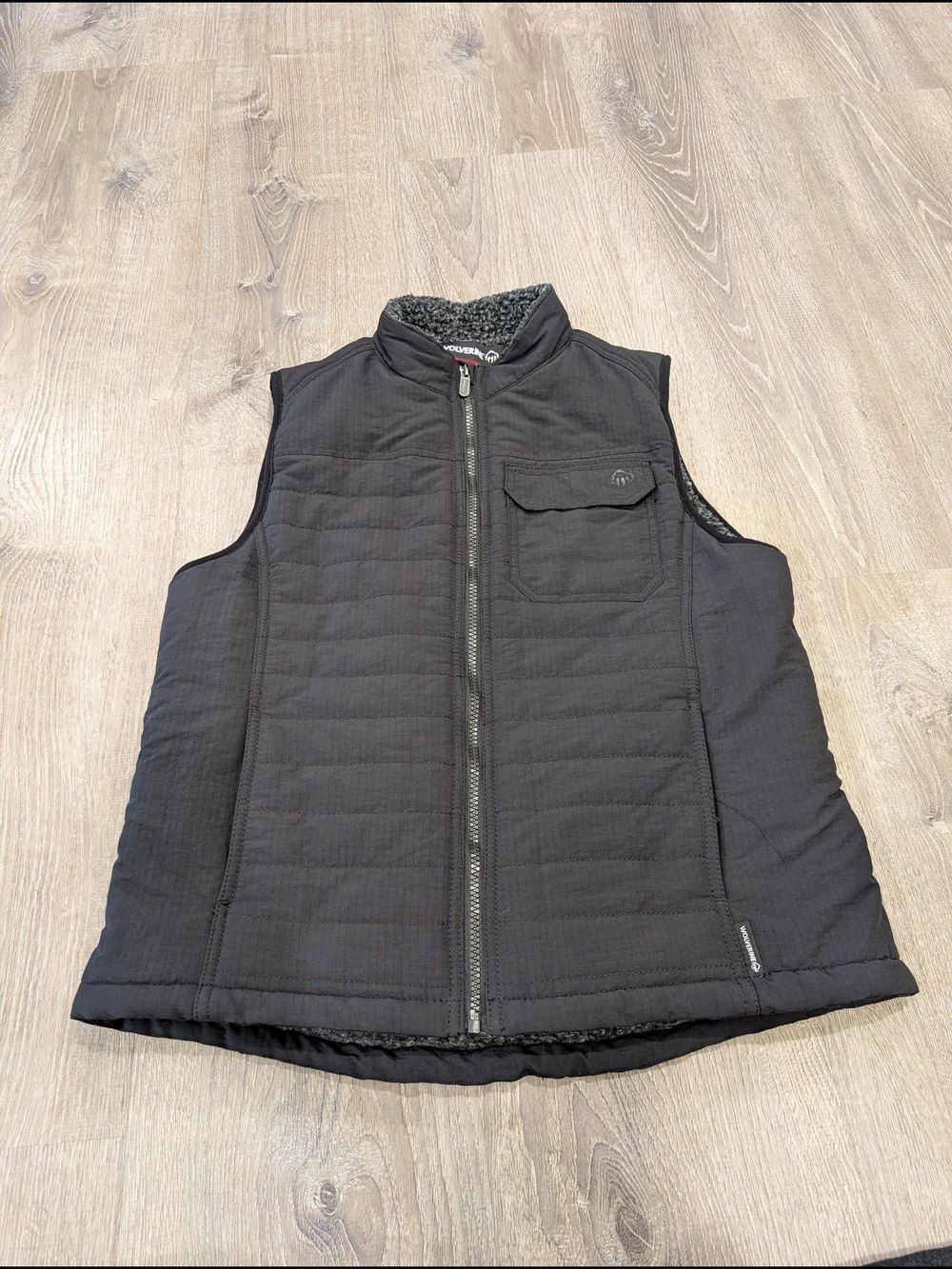 Wolverine Cannonsburg Black Quilted Puffer Vest Sherpa Lined Size S